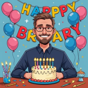 Happy Birthday Henry!
January 2
(Cartoon style; subject: Caucasi...