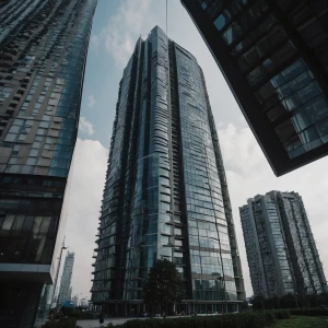 make it more modern with floor to ceiling windows and a taller b...