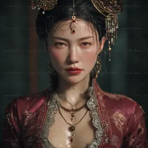 "A hyper-realistic close-up portrait of a stunningly beautiful y...