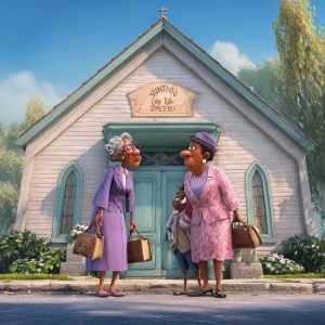 Title: "Sunday Whispers"

Description:
Two animated, older Black...