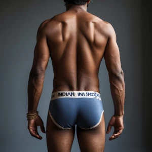 Indian mens in underwear back