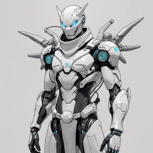 Concept sketch style "In a futuristic world, a ninja warrior cla...