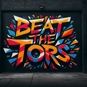 Generate a realistic image of a black wall with graffiti art tha...