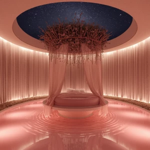 Create an image of a serene and romantic setting known as the Bl...