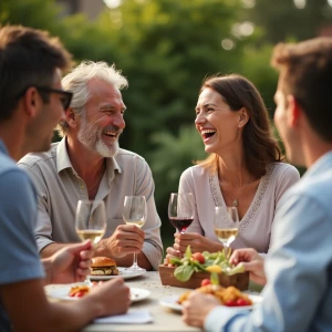 Create a realistic image depicting a beautiful 50-year-old subur...