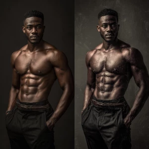 Generate an image of a confident individual showcasing their imp...