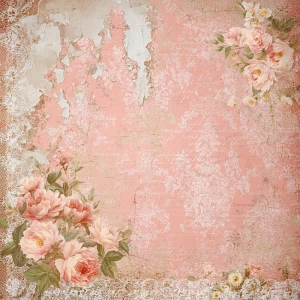 Shabby chic vintage scrapbook background paper, 12x12 inch print...