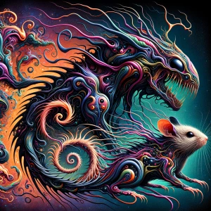 A pikachu fully realized as a Xenomorph creature, H.R. Giger bio...