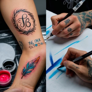 Create a video of packing ink tattoos with different colours wit...