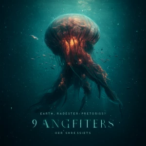 Ultra-realistic 8K mystical deep sea scene, giant phantom jellyf...