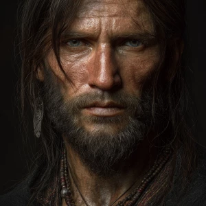 Create a photorealistic image of a character inspired by Aragorn...