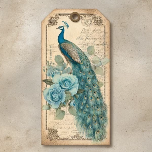 Print-ready shabby-chic tag, ~3×7 in portrait, 300 DPI, sRGB, 3...