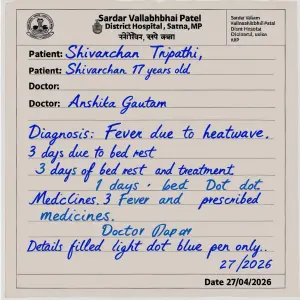 Write a doctor's prescription in a neat, cursive handwriting as...