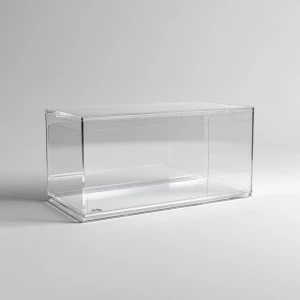 Studioansicht einer farblosen, transparenten Acrylglasvitrine (5...