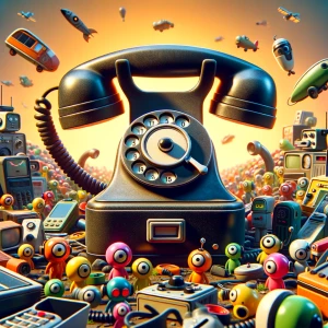 An animation with several images, of an old phone, trying to fin...