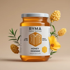 Make a visual with this honey can add the Ryma FRESH NATURE logo...