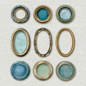Round/oval bezels and open frames (empty centers) plus 3 simple...