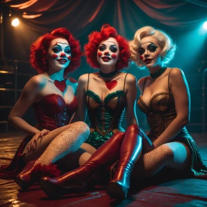 Create a detailed image of a theatrical scene inside a vintage c...