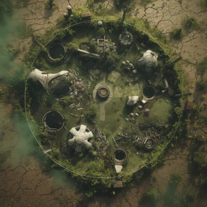 Ultra-realistic aerial drone photo of an alien planet surface. I...