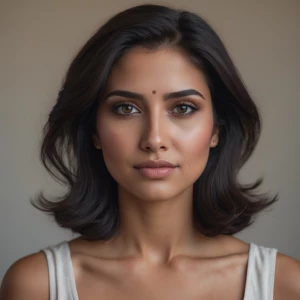 Ultra-realistic portrait photo of a 27-year-old Indian woman,
f...