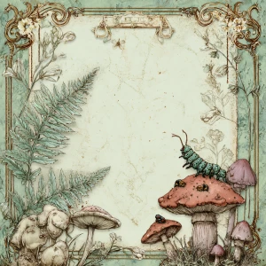 Print-ready junk journal page, A4 portrait full-bleed, 300 DPI....