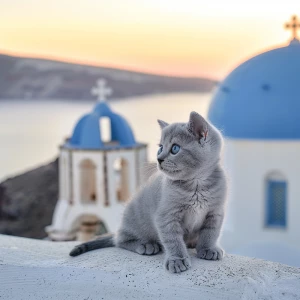 Koko the kitten, adorable gray british shorthair kitten with rou...