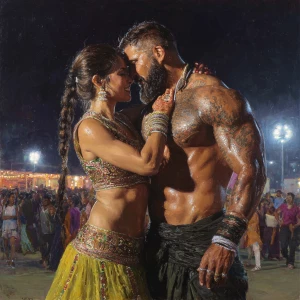 Hyperrealism oil painting,.big guajarat stadium with people enjo...