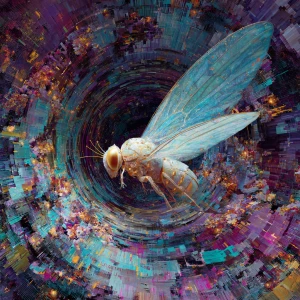 Highly Creative. Surrealism. Macro photography. A tiny, biolumin...