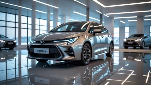 Toyota Corolla Grande 2026, stunning full exterior view, glamoro...