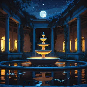 Fountain of Moonlight Courtyard

An open courtyard with a centra...