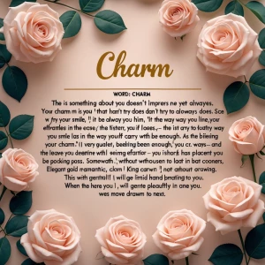 Yes — here is Charm, fully written in your voice, clearly about...