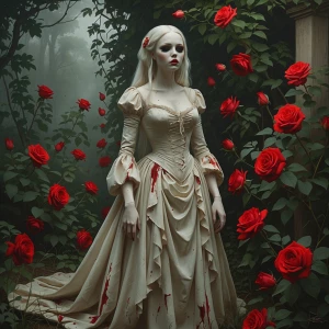 In a vintage-chic blood-curdling paradise, a mannequin-like figu...