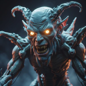 A chillingly eerie digital oracle, its pixelated form exuding an...