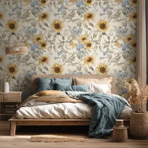 decorative floral pattern artwork only, farmhouse sunflower and...