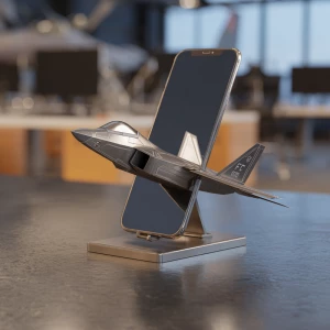 3d of a F22 desk phone holder to hold a cell phone