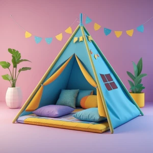 create a 3d model of kid's simple tents