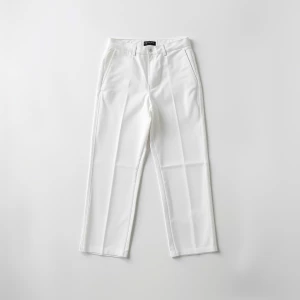 Create a minimalist flat lay composition with a classic white sl...