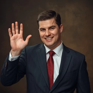 make him wave his hand