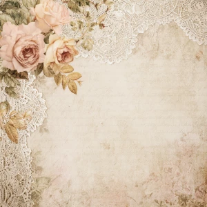 Vintage shabby chic scrapbook background paper, 12x12 inch seaml...