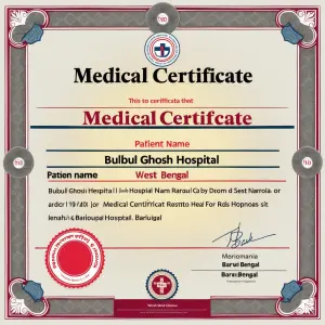 Medical certificate patient name bulbul ghosh hospital nama West...