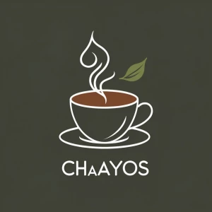 Minimal mascot logo for Chaayos — monoline tea-cup / tea-leaf ch...