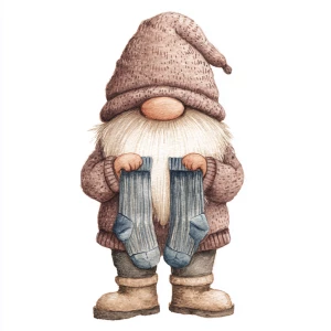 vintage cozy semi-realistic watercolor illustration of a cute ch...