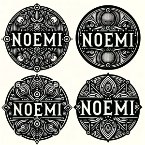 Logo in detailed font for the name NOEMI