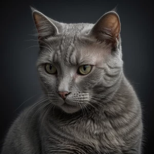 solid gray cats with short hair
