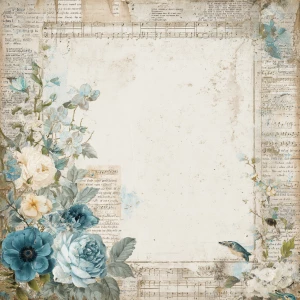 Print-ready shabby-chic collage background; A4 & US Letter full-...