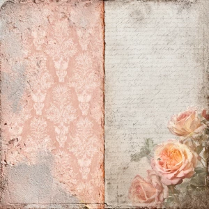 Shabby chic vintage scrapbook background paper, 12x12 inch print...