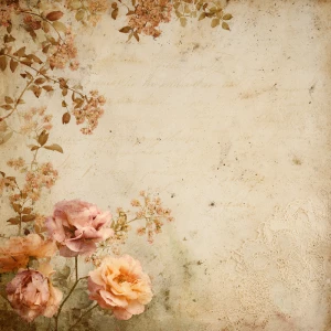 Romantic vintage scrapbook background landscape paper, warm crea...