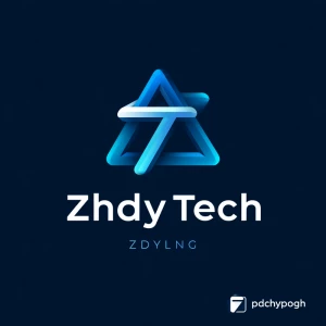 Create a premium abstract logo for a tech gadget brand named "Zh...