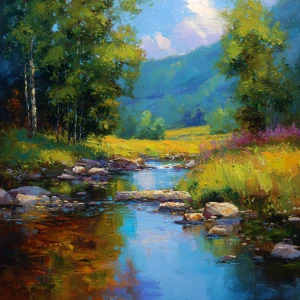 Landscape painting style of scott khan