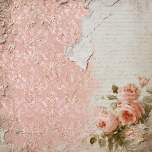 Shabby chic vintage scrapbook background paper, 12x12 inch print...